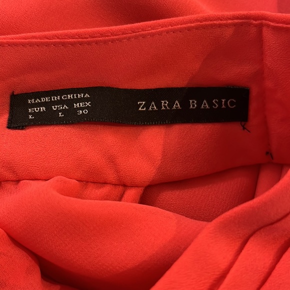 Zara coral high neck dress! Sz L - Picture 5 of 10